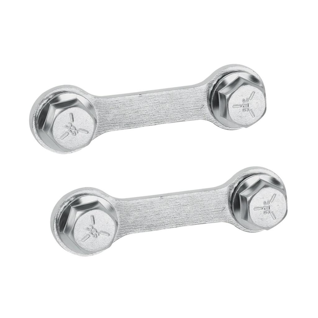 Pair Metal Silver Exhaust Muffler Dog Bone Nut Plate Fastener Hardware Kit for Motorcycle