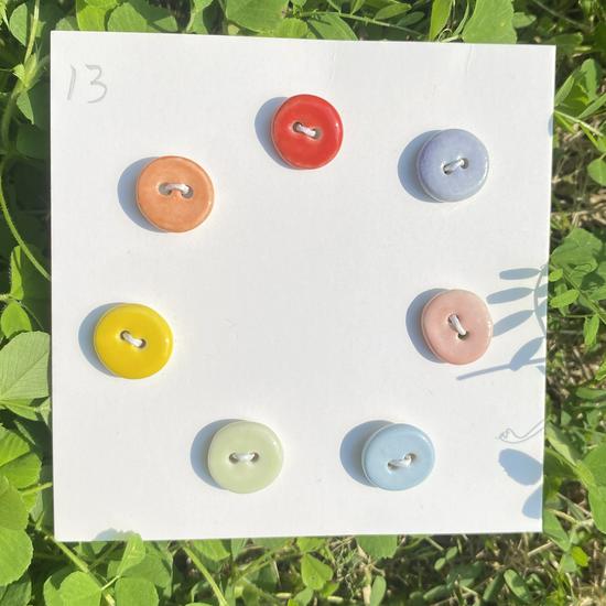 Rainbow Ceramic Button Fasteners for DIY Knitting & Doll Clothes (12/15mm)