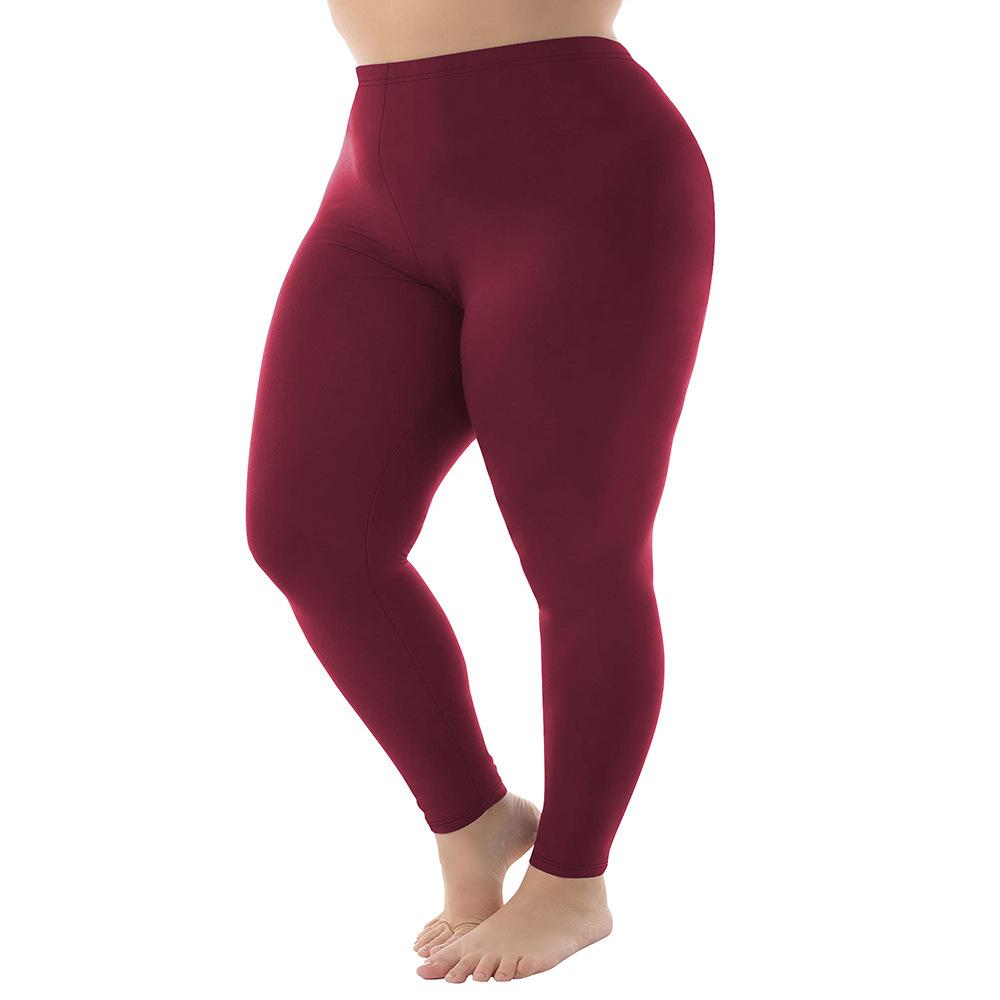1XL-5XL Plus Size Leggings Women's Outerwear 300 Lbs 9-Inch High-Elasticity Solid-Colour Spring/Autumn Leggings Plus Size
