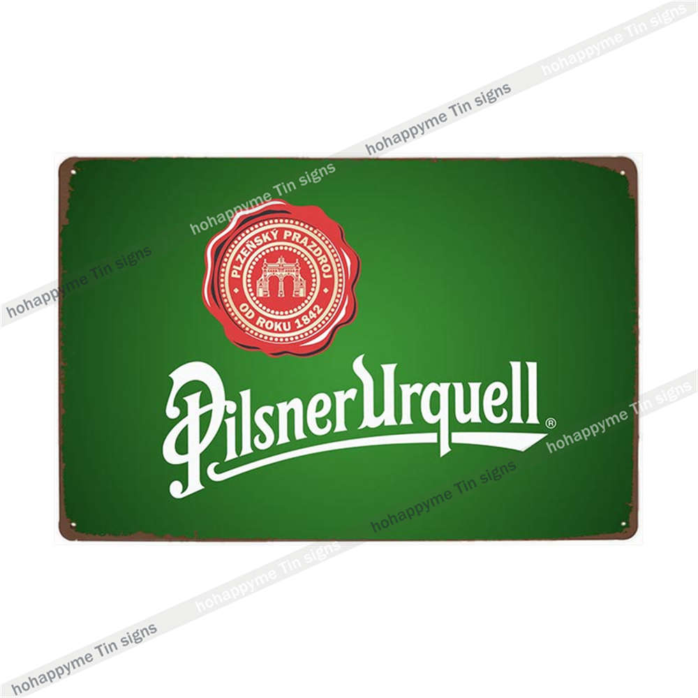 Pilsner Urquell Metal Wall Art Poster Belgium Beer Sign Vintage Bar Man Cave Club Tin Painting Decor Plaque Decoration 20x30cm