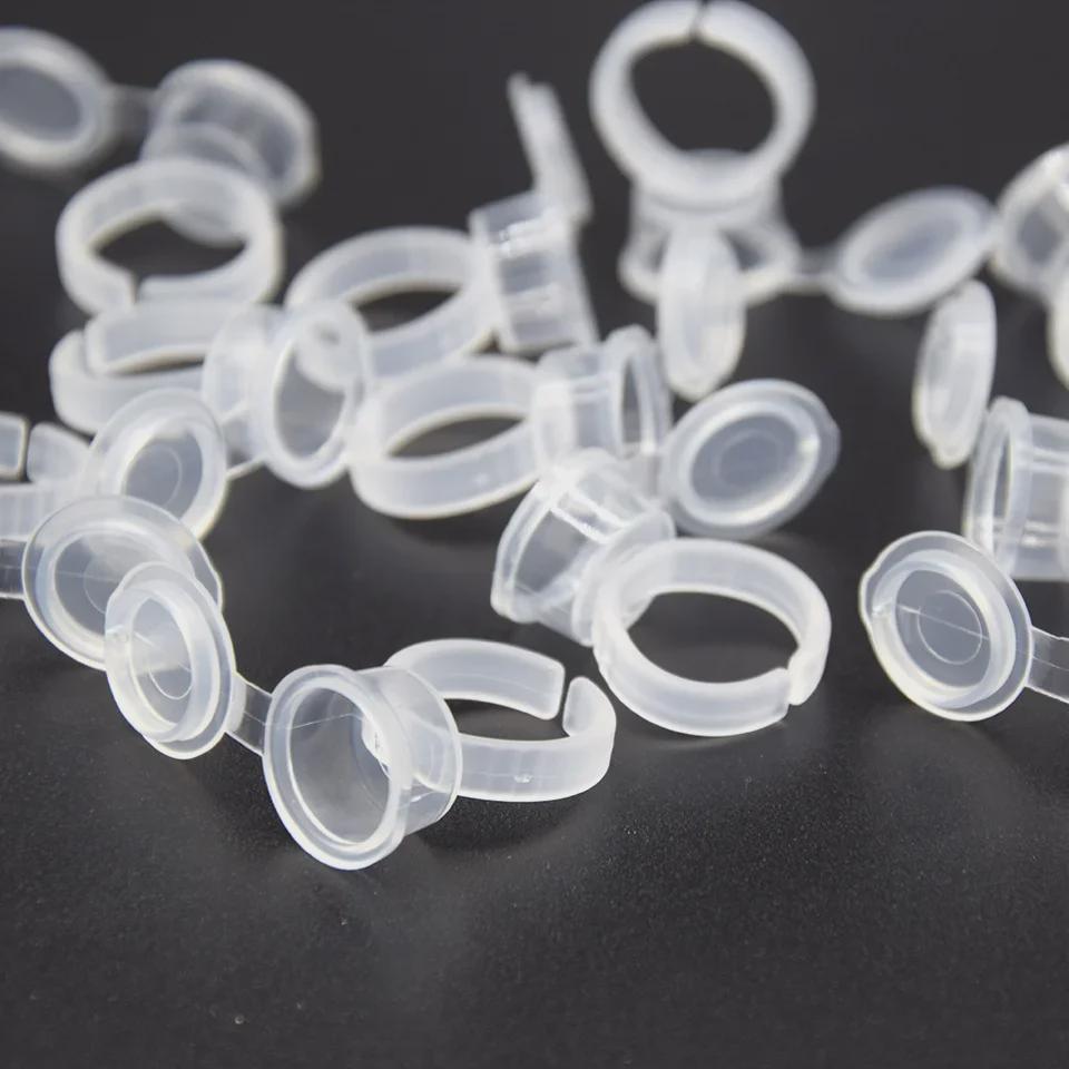 Embroidery Ring Cup: Translucent Makeup & Tattoo Tool with Lid for Eyebrow, Eye, and Lip.