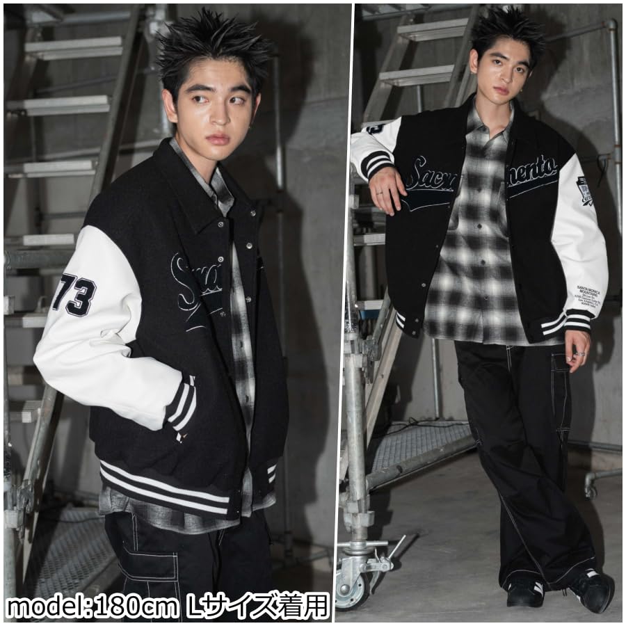 WEGO Unisex Stadium Street Cold Weather Plus Christmas Size Type K Stadium Black Men's Jacket, Large, Outerwear, Casual, Patched, Style, Protection,