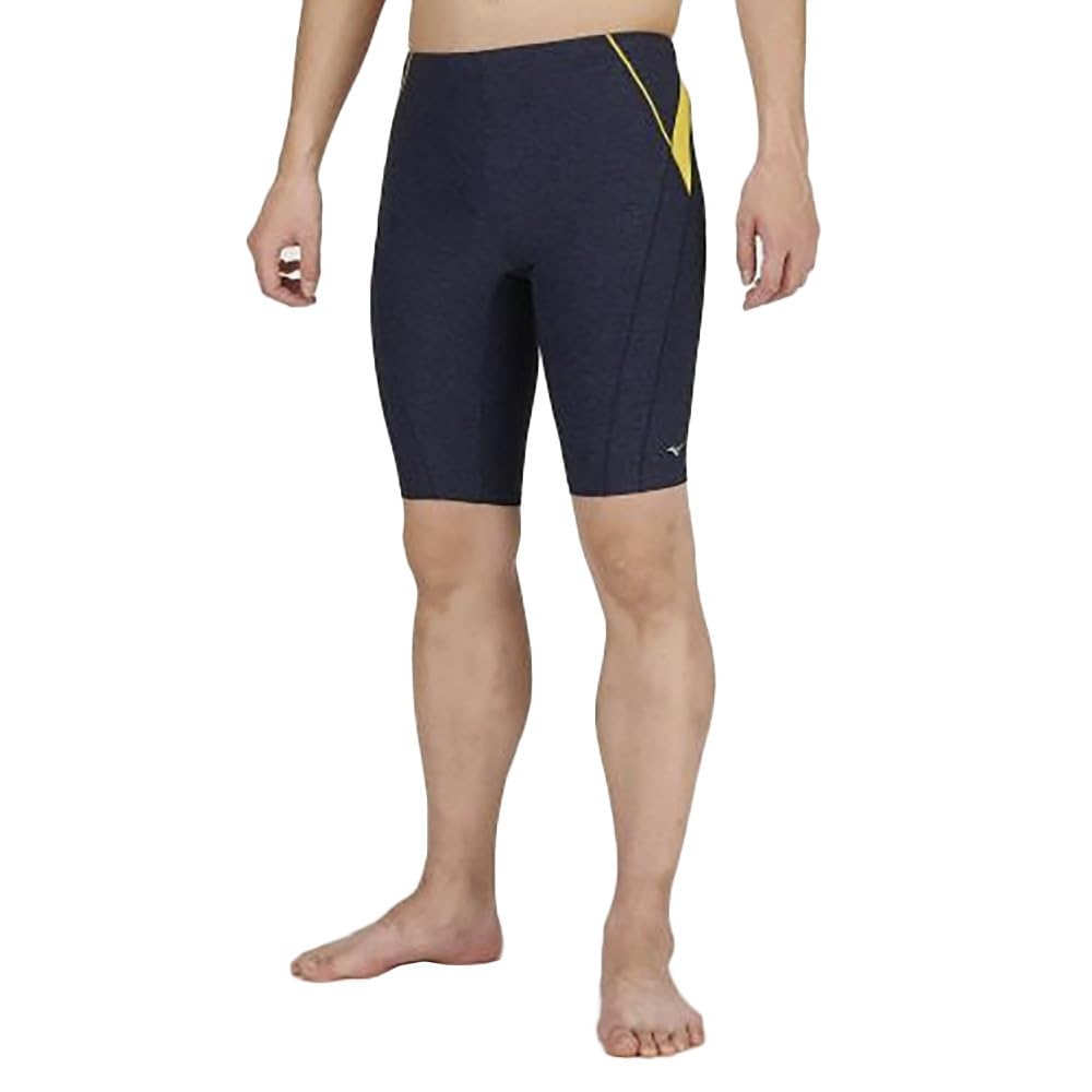 

MIZUNO Gym Fitness Half Spats Small Men s Swimsuit, (Inseam 26cm/3D Cups), N2JB9102, Yellow, Size