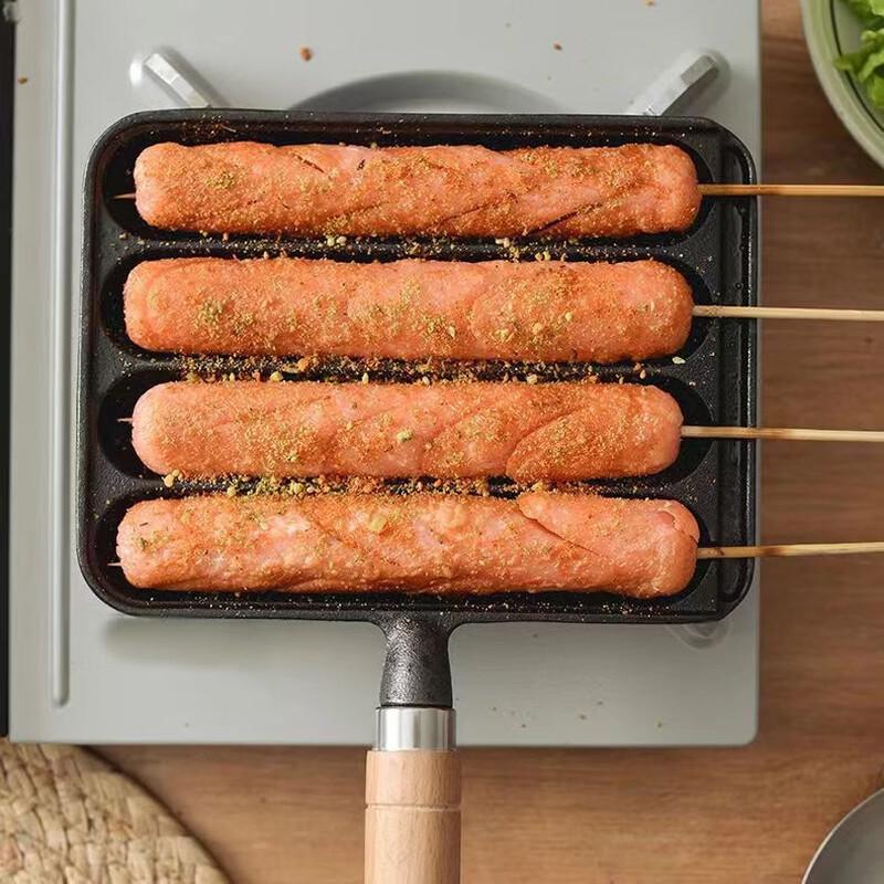 Litinová pánev Wutuo na grilování klobás a vajec