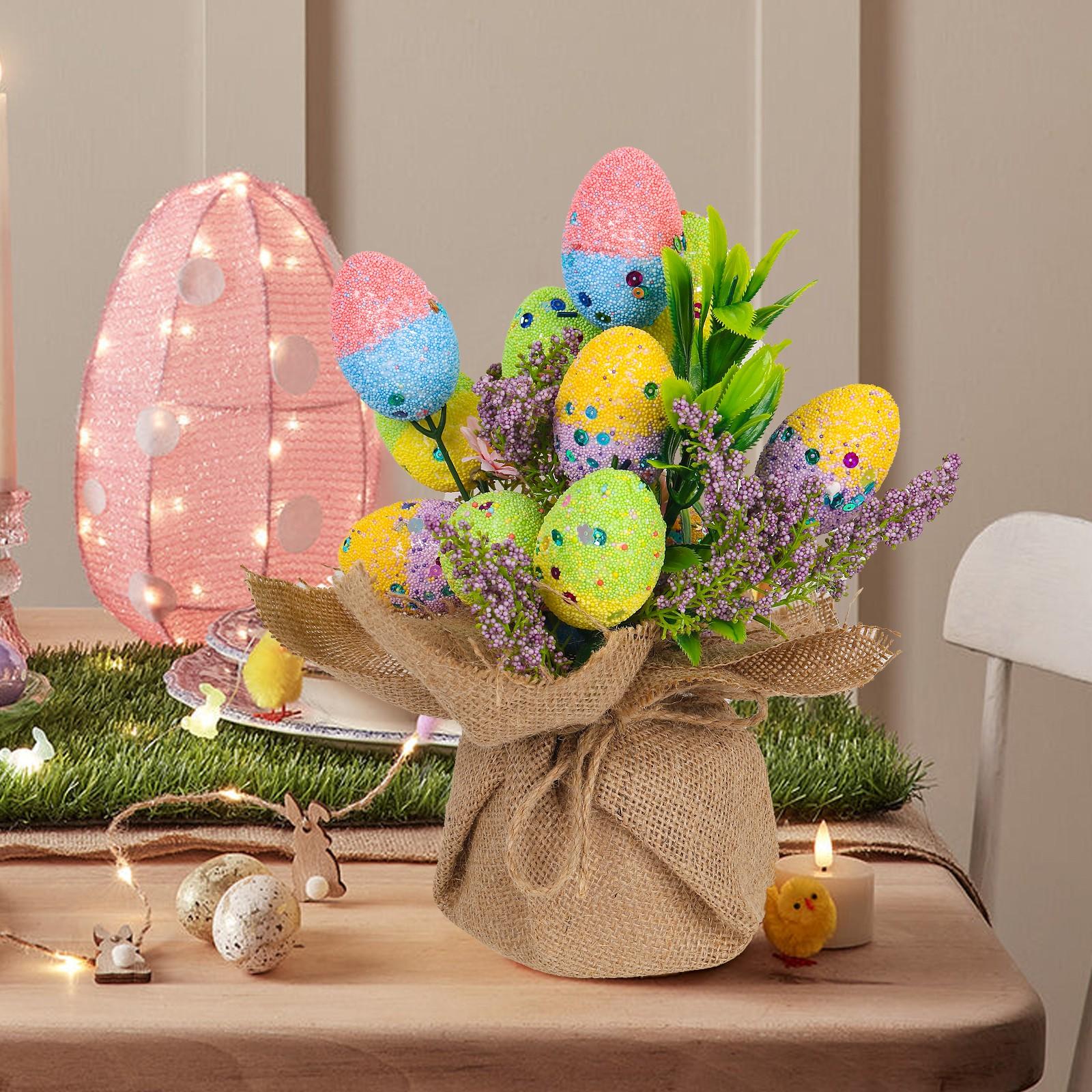 

Inserted Easter Egg Pattern Printing Foam Egg Decoration Festival Simulation Egg Card Scene Layout One Size