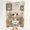 Illustrator Miiiiichan Throw Flannel Throw Blanket Suitable for Sofa Living Room Bedroom