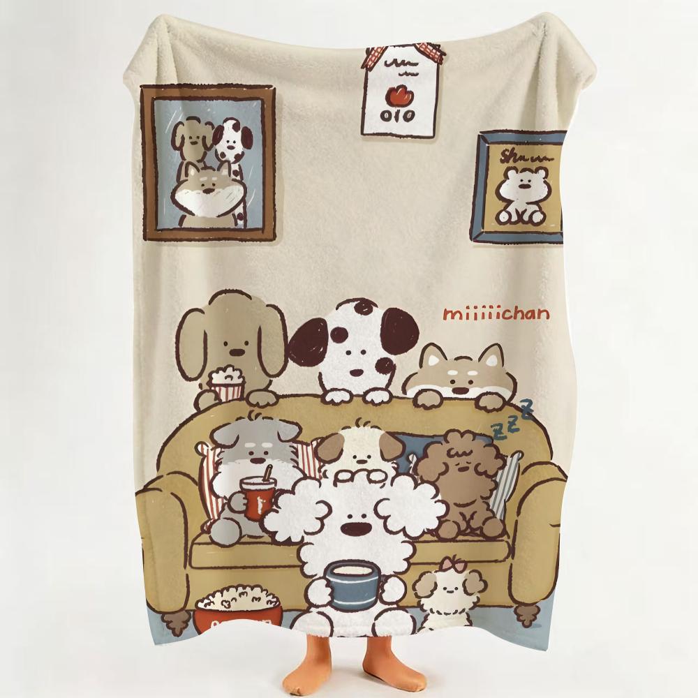 Illustrator Miiiiichan Throw Flannel Throw Blanket Suitable for Sofa Living Room Bedroom
