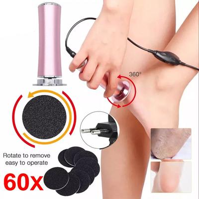 Electric Foot Callus Remover Adjustable Speed Controll For Dead Skin Foot Sander Pedicure Tool With 60 Piece Sandpaper Tray