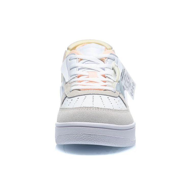 Li Ning CF De Sequencing Comfortable Slip Resistant Abrasion Resistant Low Top Skateboard Shoes White Gray Pink AGCQ394-3