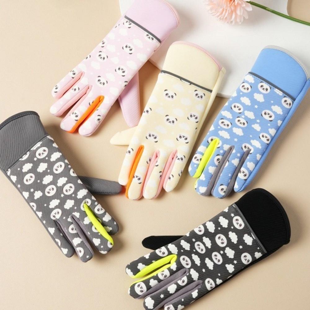 Panda Print Children Gloves Windproof Cycling Gloves New Warm Mittens for Boys and Girls