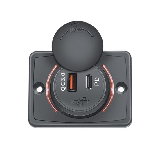Dual Port PD Car Charger 30W USB Charger for Phones Tablets 12V-24V Wall Mount USB Charging Station for RV Boat SUV ATV