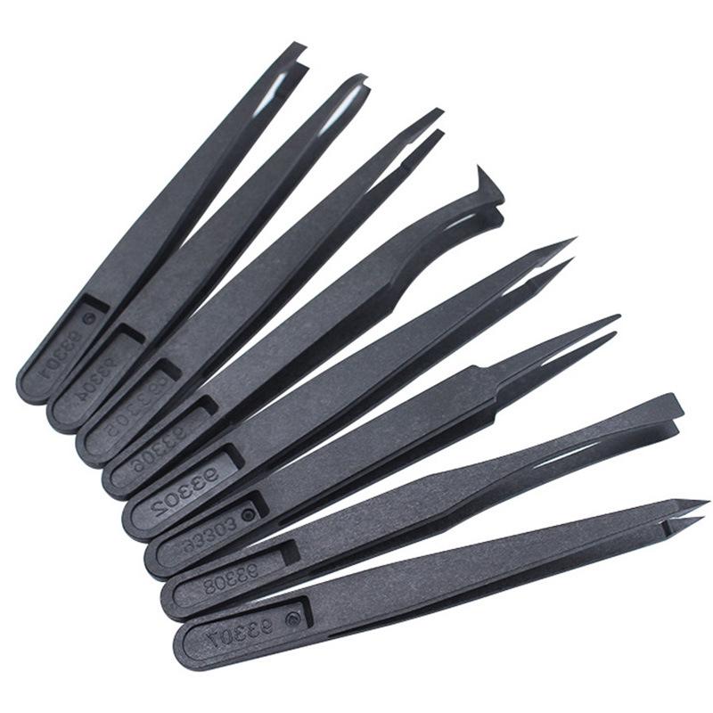 Insulated Anti-static Black Nylon Tweezers for Electronics Repair