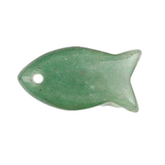 

22mm Small Fish Pendant with Six Rare Faux Crystals Handmade Natural Materials Polished Smooth DIY Jewelry Charm H