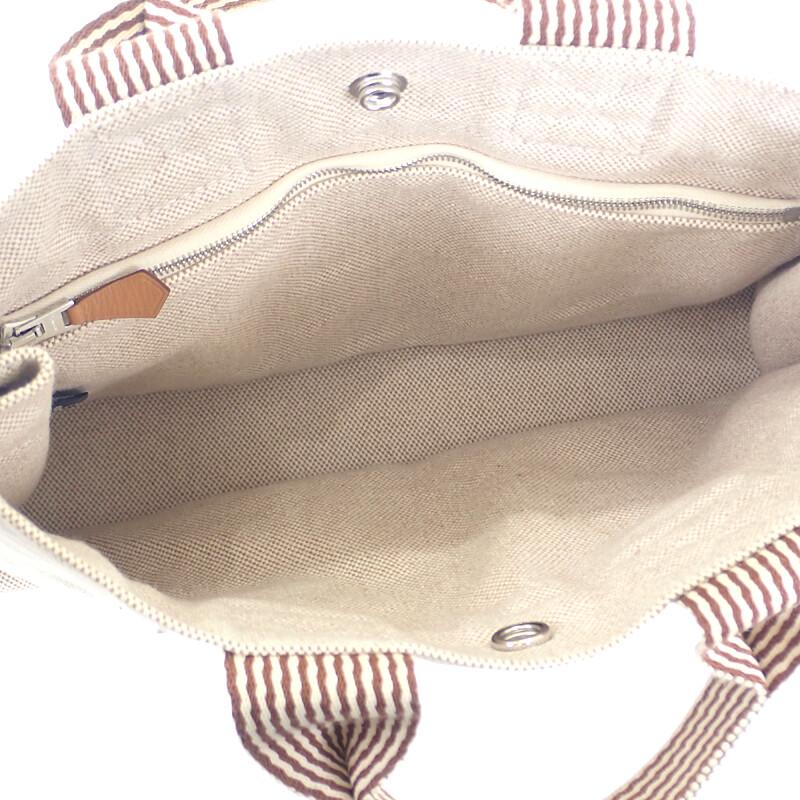HERMES   Tote Bag beige/Brown canvas Women
