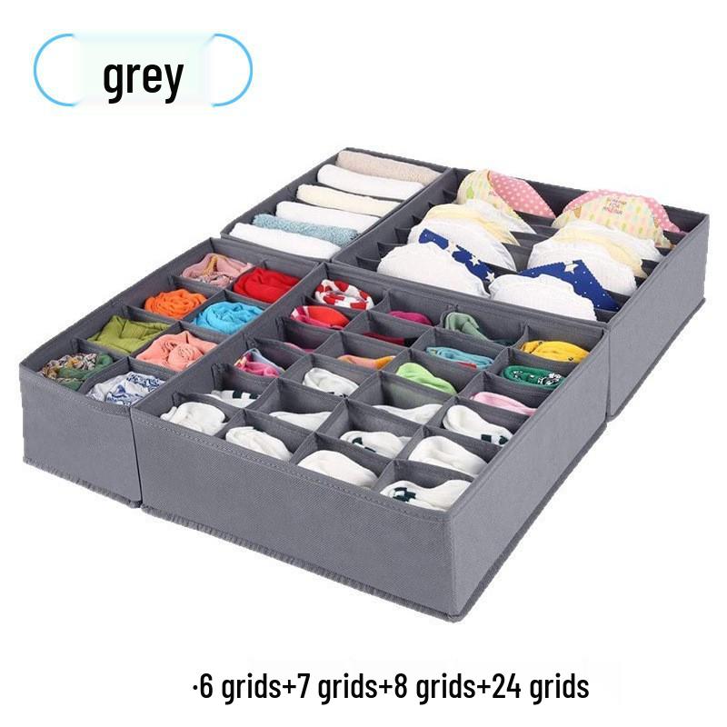 Czteroczęściowy składany zestaw pudełek do przechowywania z włókniny do organizacji bielizny