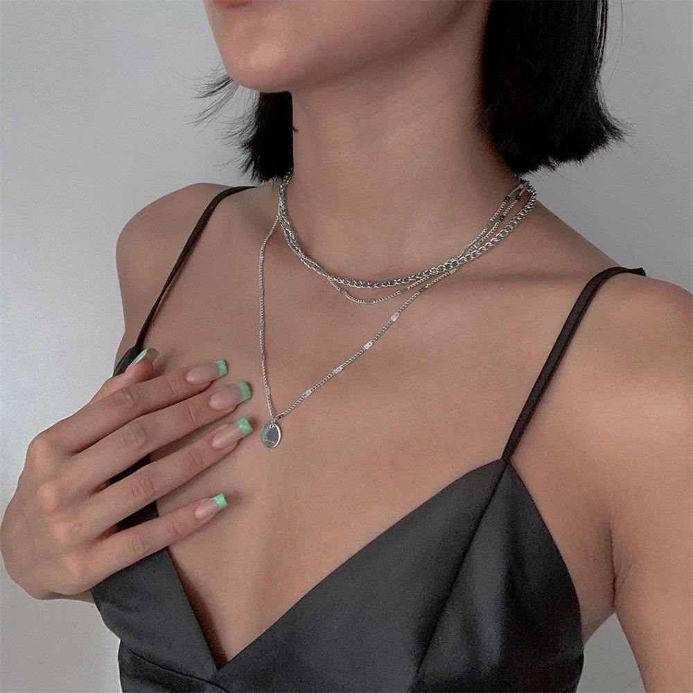 European Minimalist Multi-layer Gold Alloy Chain Necklace for Women