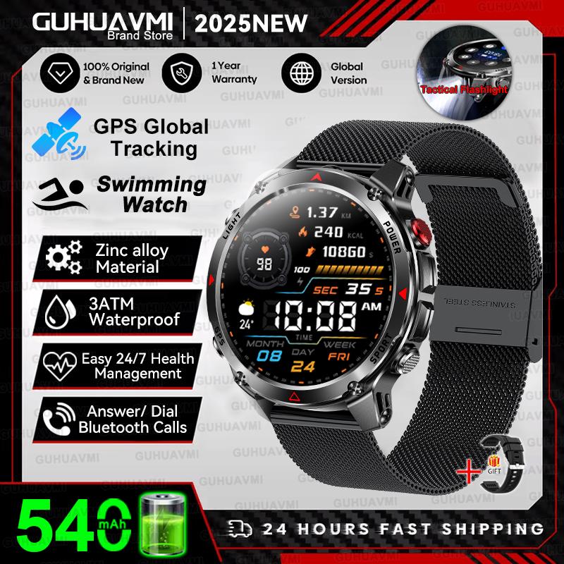 New  Professional GPS Sports Smart Watch Men 1.46" AMOLED Screen 3ATM Compass Fitness Tracker Military Smartwatch