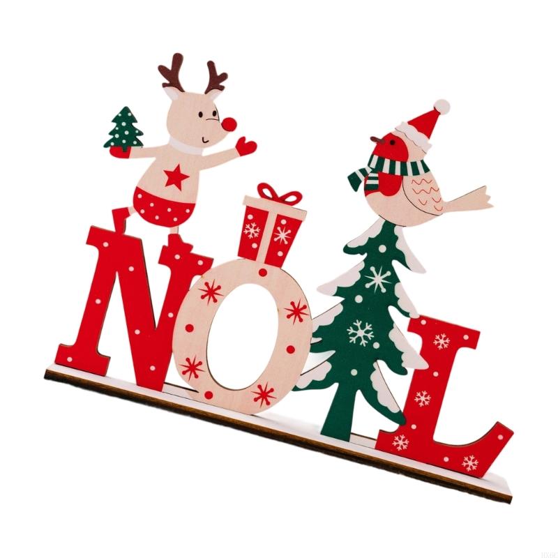 Wooden Alphabets Display Holiday Table Centerpiece Durable Natural Ornament HX6C