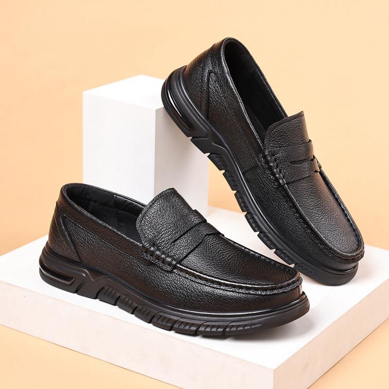 The first layer of sheepskin summer new men's beanie shoes genuine leather men's casual leather shoes one pedal breathable men's shoes shoes