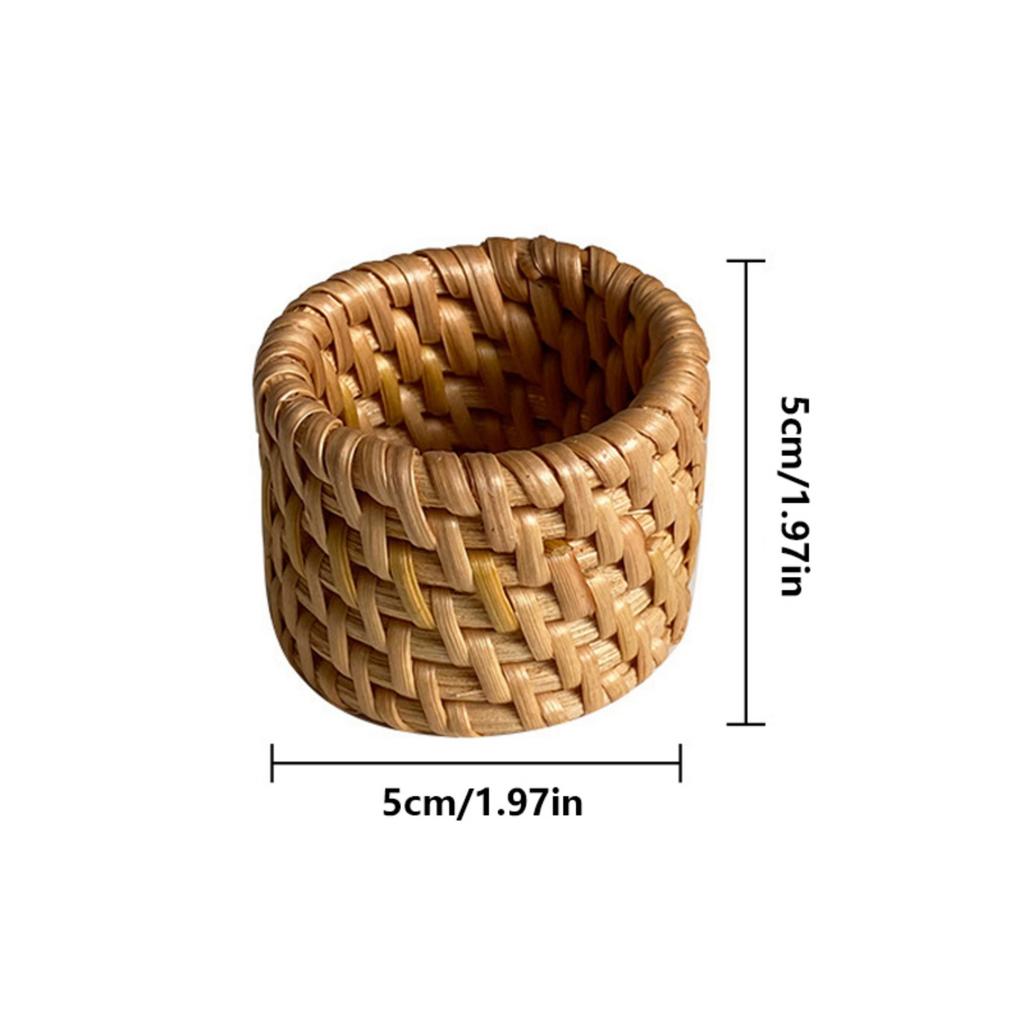 Napkin Holder for Elegant Table Decoration and Event Woven Rattan Napkin Rings Dinner Table Accessories for Party