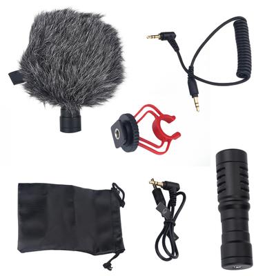 Cardioid Microphone for DSLR Camera Smarphone & Camcorder with Stand & Windproof Shield