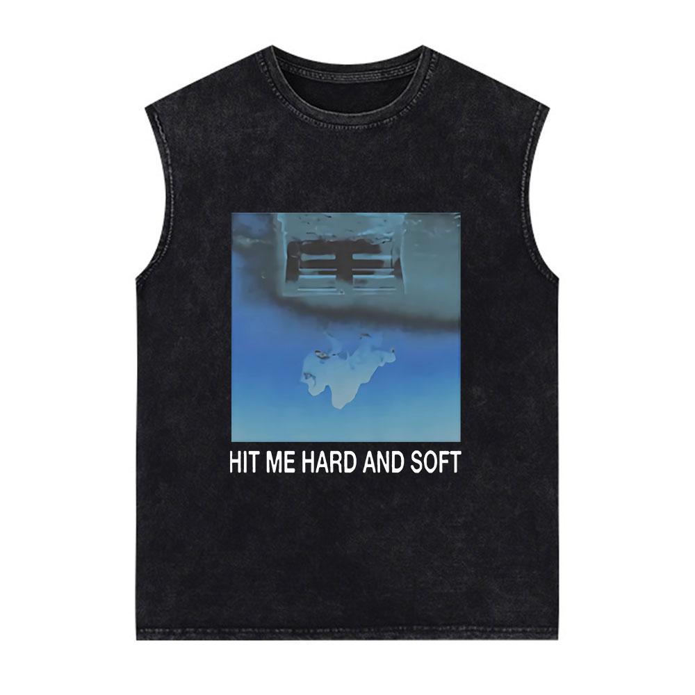 Hit Me Hard and Soft Tour Vintage Tvättade Linne Herr Damer Väst Bomull Lös Ärmlös T-shirt