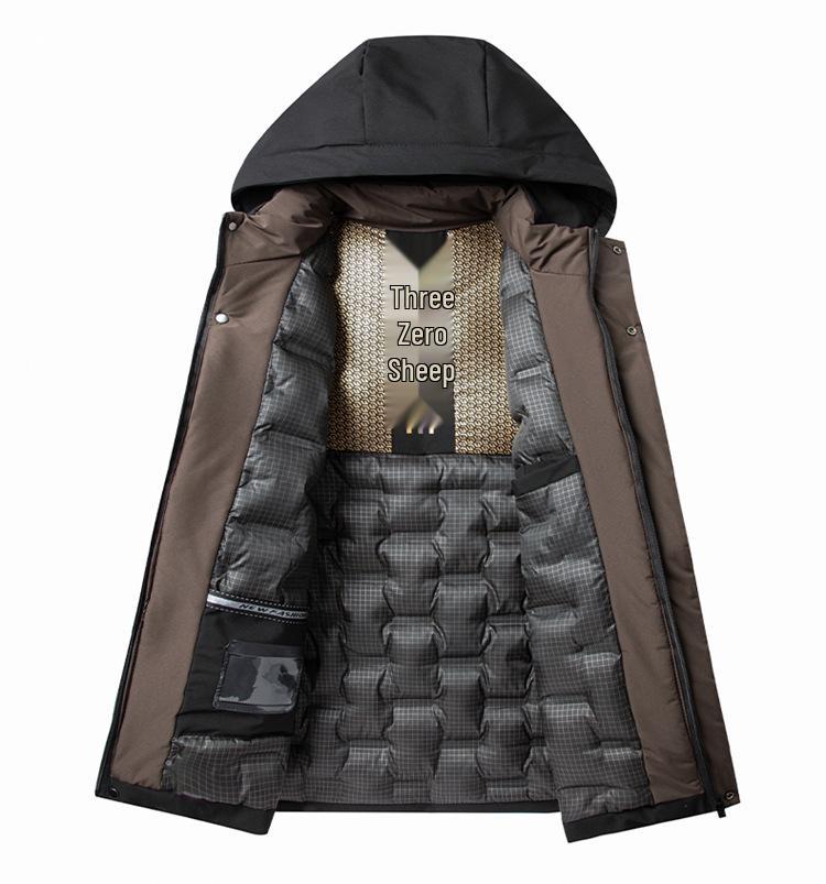 Winter 2025 Men's Windproof 3D Cotton Jacket: Thickened, Warm, Cold-Resistant, with Detachable Hood
