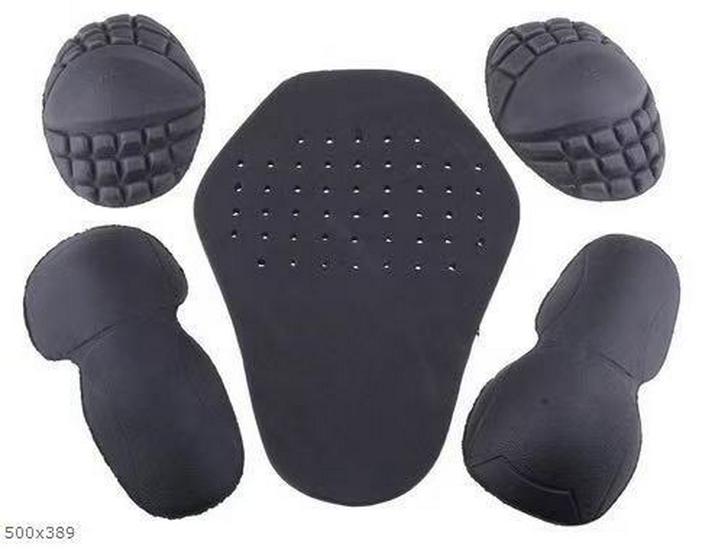 Oferta speciala: Costum de curse pentru motocicletă din 5 piese cu protecții moi din EVA pentru umeri, coate/genunchi și spate black