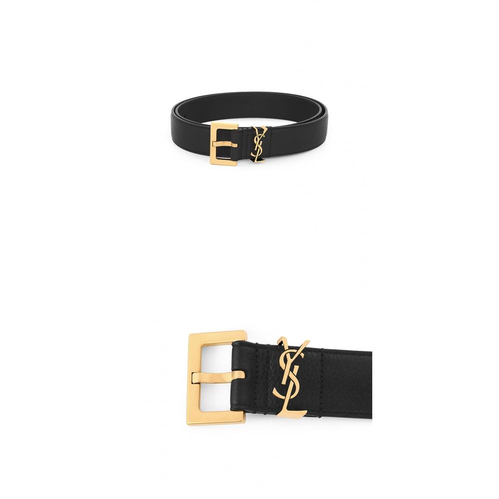Saint Laurent 634440 Dti0w 1000 Cassandra Monogram Quadratischer Goldgürtel