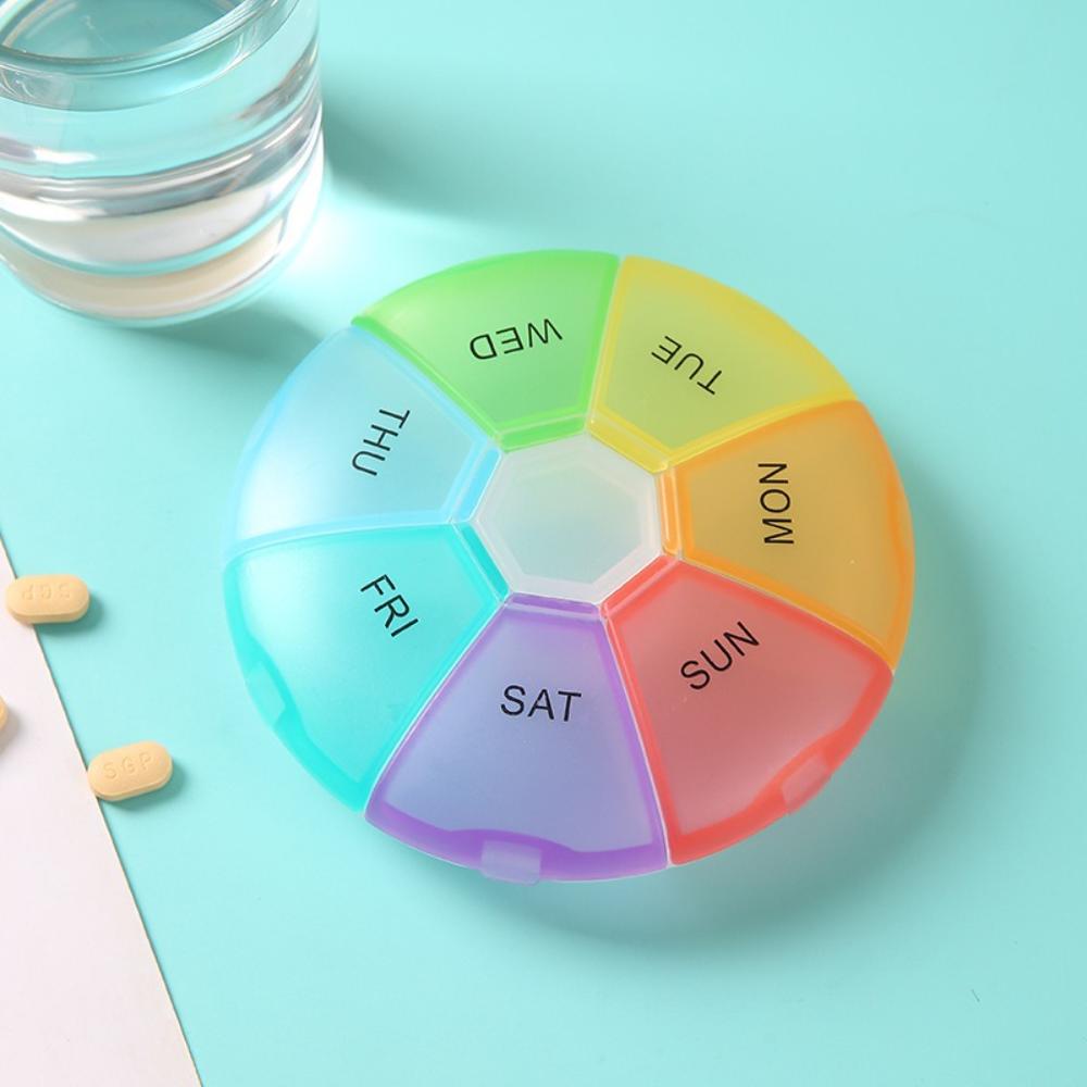 

New Hot Portable Premuim Weekly Rainbow Pill Case Storage Box Organizer Container 7 Day 7 Grids for Medicine Vitamin Fish Oils