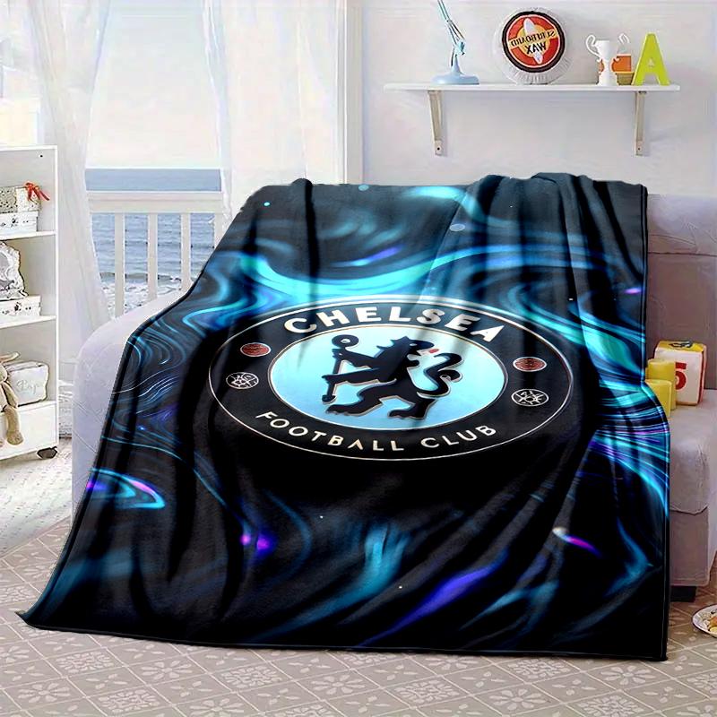 Football Club Emblem Lion Blanket Flannel Blanket for Bed, Sofa, Camping, Hiking, Picnic Essentials, Gift for Family Fan Gifts