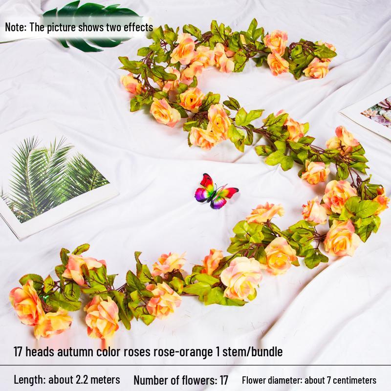 Artificial Rose Vine Floral Ceiling Decor