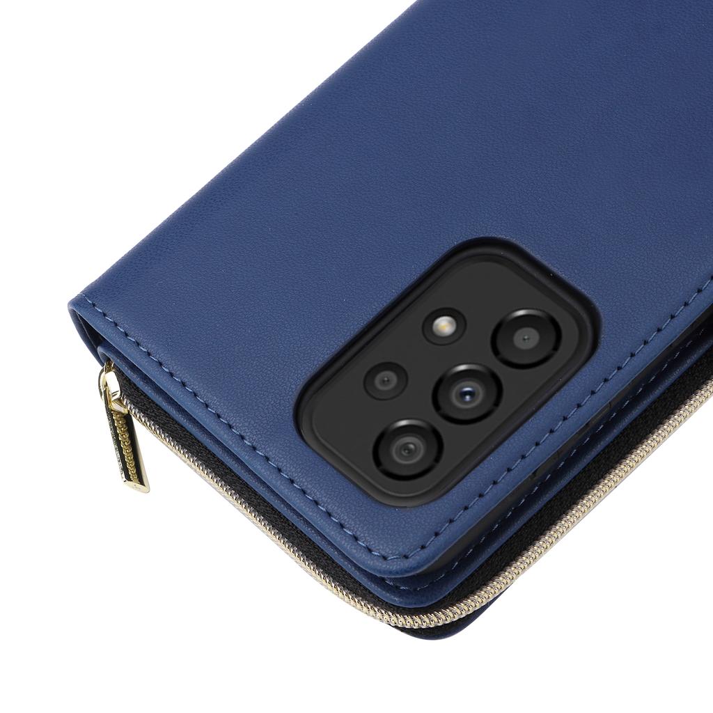 R20 Für Samsung Galaxy A33 5G Hülle Reißverschluss PU Leder Handyhülle mit Handschlaufe