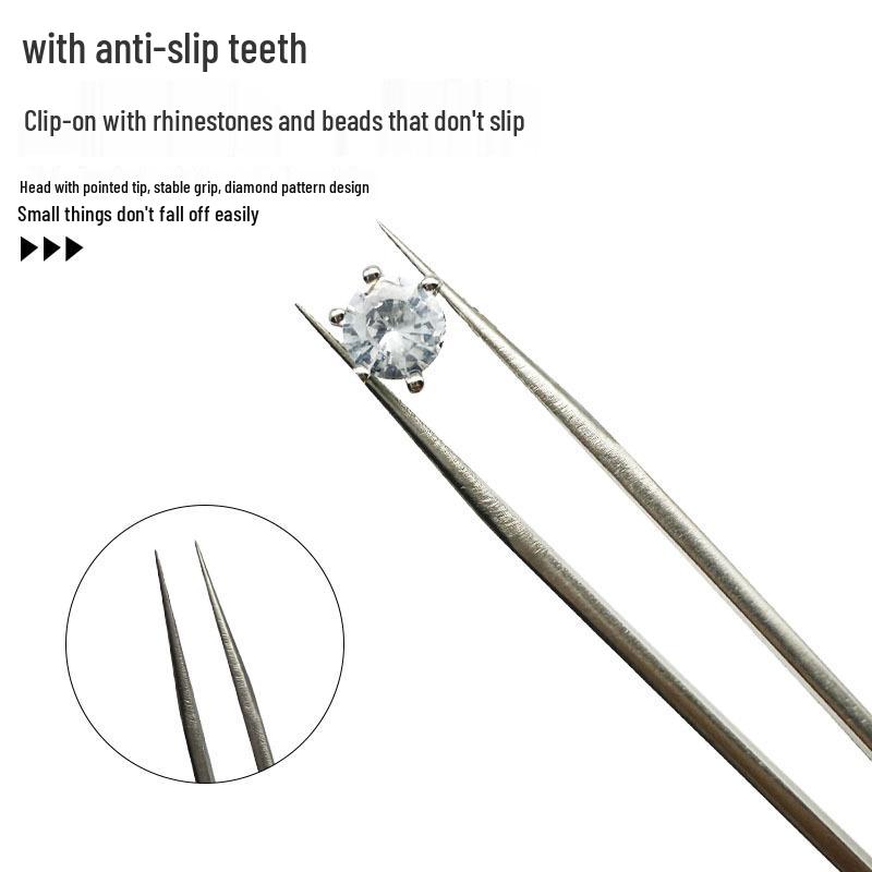 Diamond Locking Stainless Steel Jewelry Tweezers for Gemstones