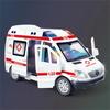 1:32 Hospital Rescue Ambulance Police Diecast Car Model with Pull Back Sound Light Toys Gifts BoysToy Car Gift for Kids