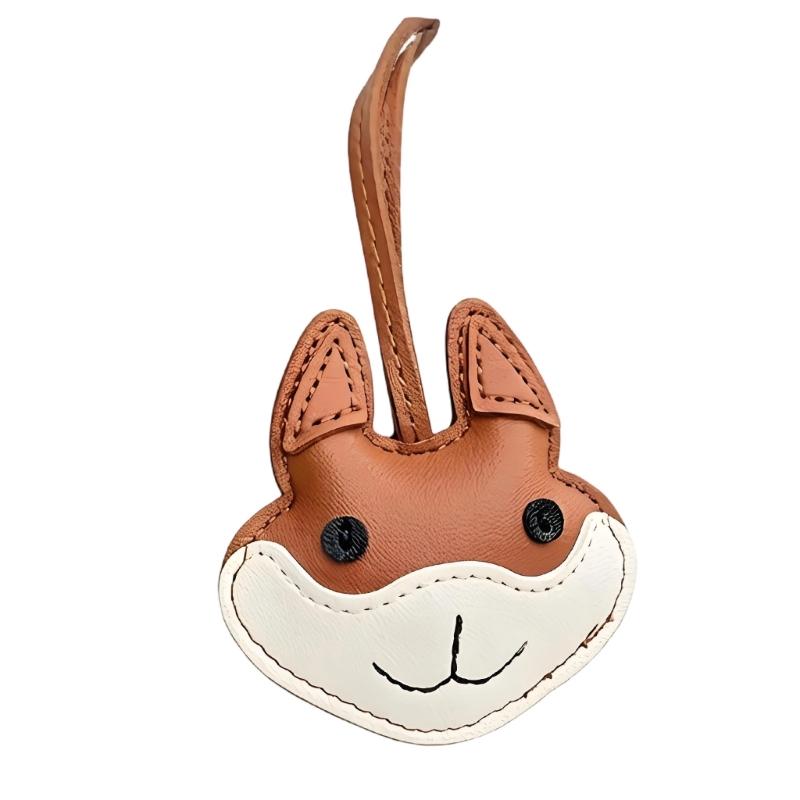 Cute Husky Puppy Design Keychain For Keys Bags Car Decoration Soft PU Leather Keyring Fashionable Accessory Gift