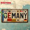 Printing, , Vintage Metal License Plate, Outdoor Wall Art , GERMANY Badge Style Aluminum Sign with License Typography and Sym