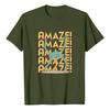 Women's Casual Printed T-Shirt Round Neck Pullover Short Sleeve Top