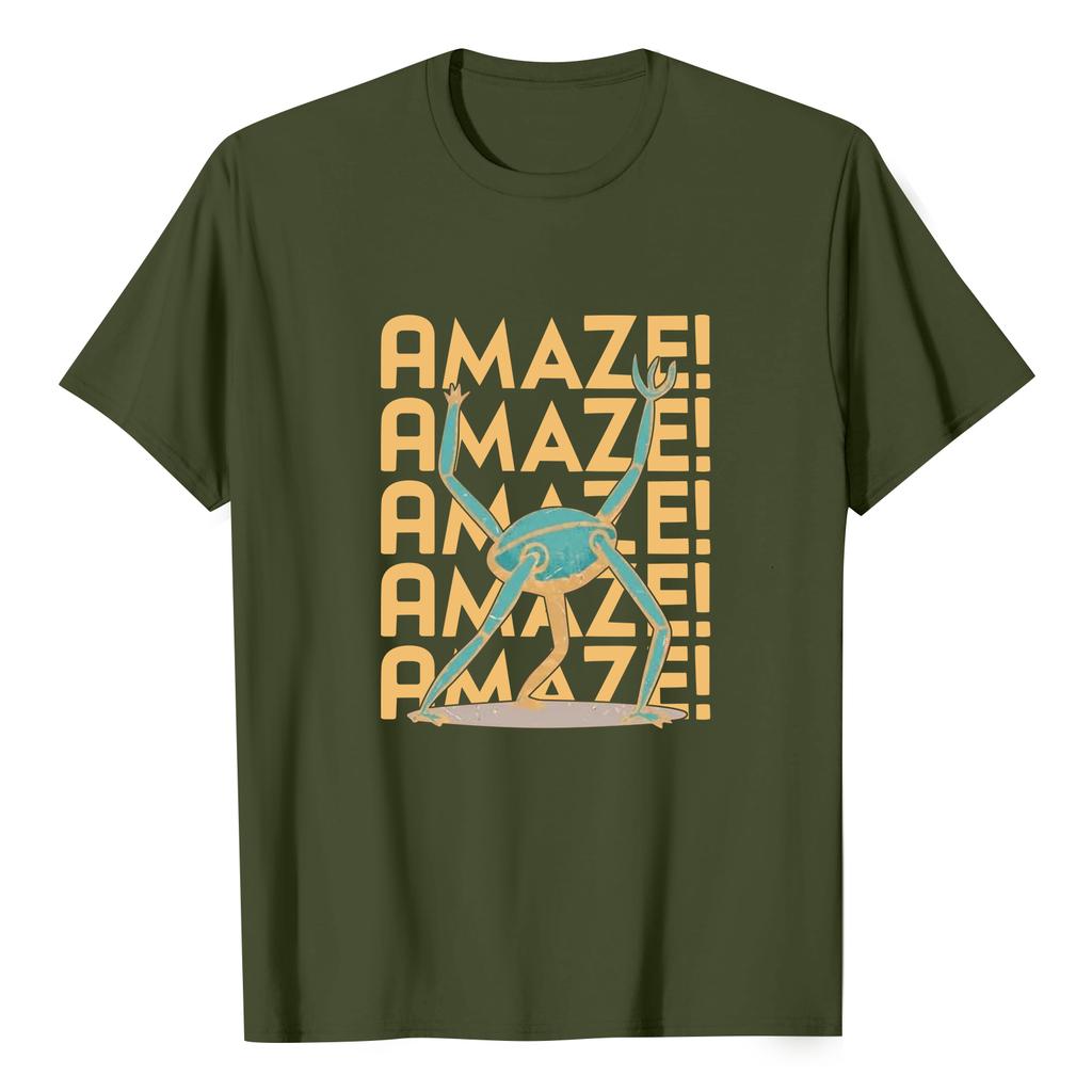 Women's Casual Printed T-Shirt Round Neck Pullover Short Sleeve Top