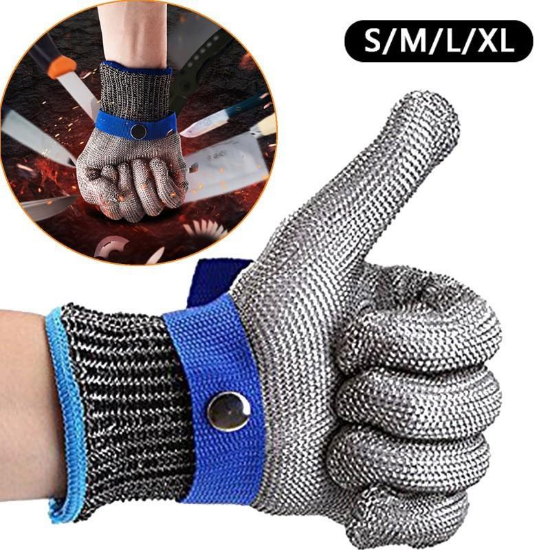 

1 шт., перчатки из нержавеющей стали, устойчивые к порезам, износостойкие садовые перчатки для защиты рук, рабочие перчатки из металлической сетки, кухонные перчатки для мясника