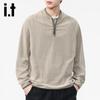 izzue Men's Casual Half-Zip Long Sleeve Pullover