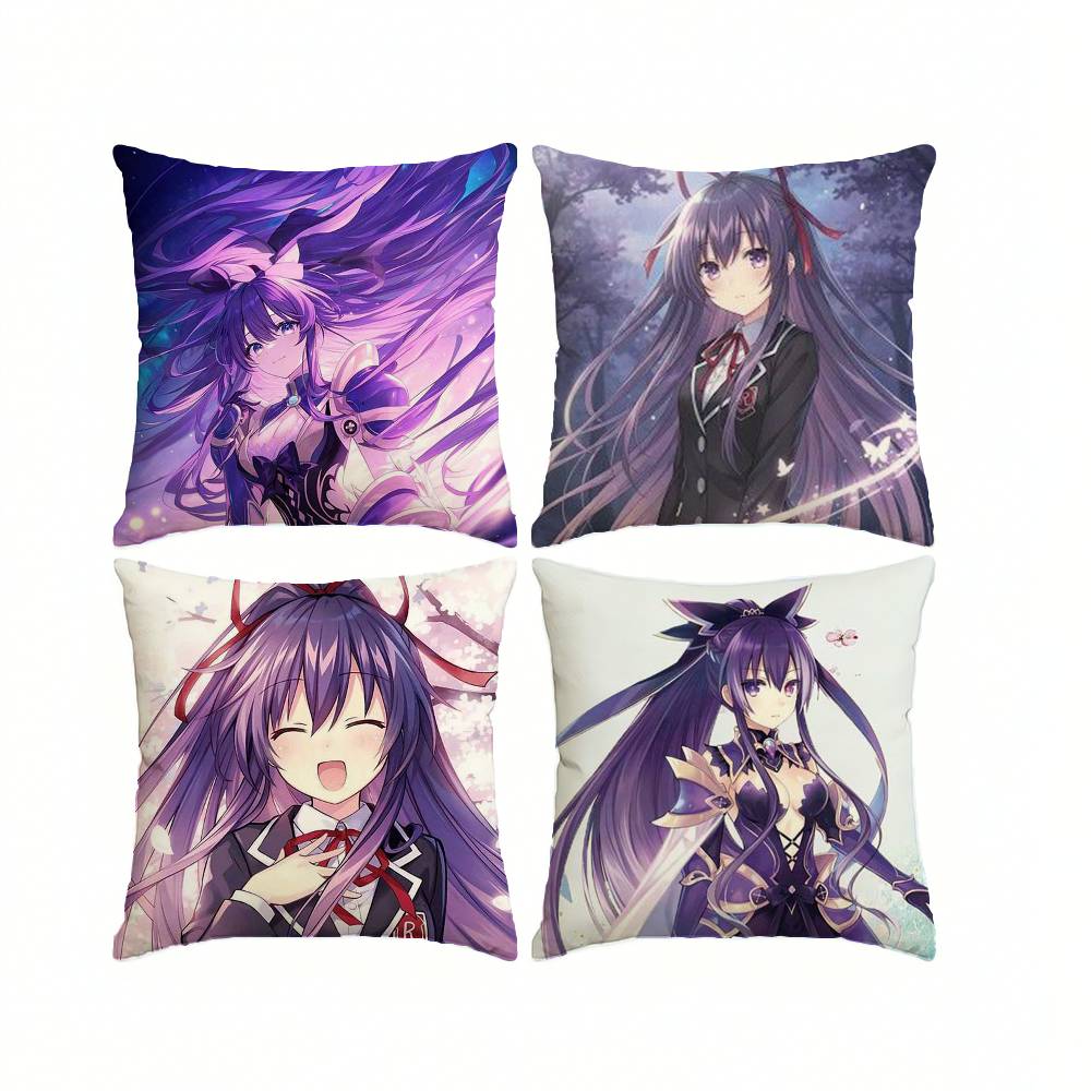 D-Date A Live Cool Y-Yatogami Tohka Square Double-Sided printed Pillow Case Bedroom Bedside Pillow Sofa Cushion Cover