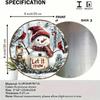 Vintage Snowman Cardinal Wall Plaque 8 Inch Round Aluminum Sign Let It Snow Winter Scene Lantern Holiday Christmas Decor