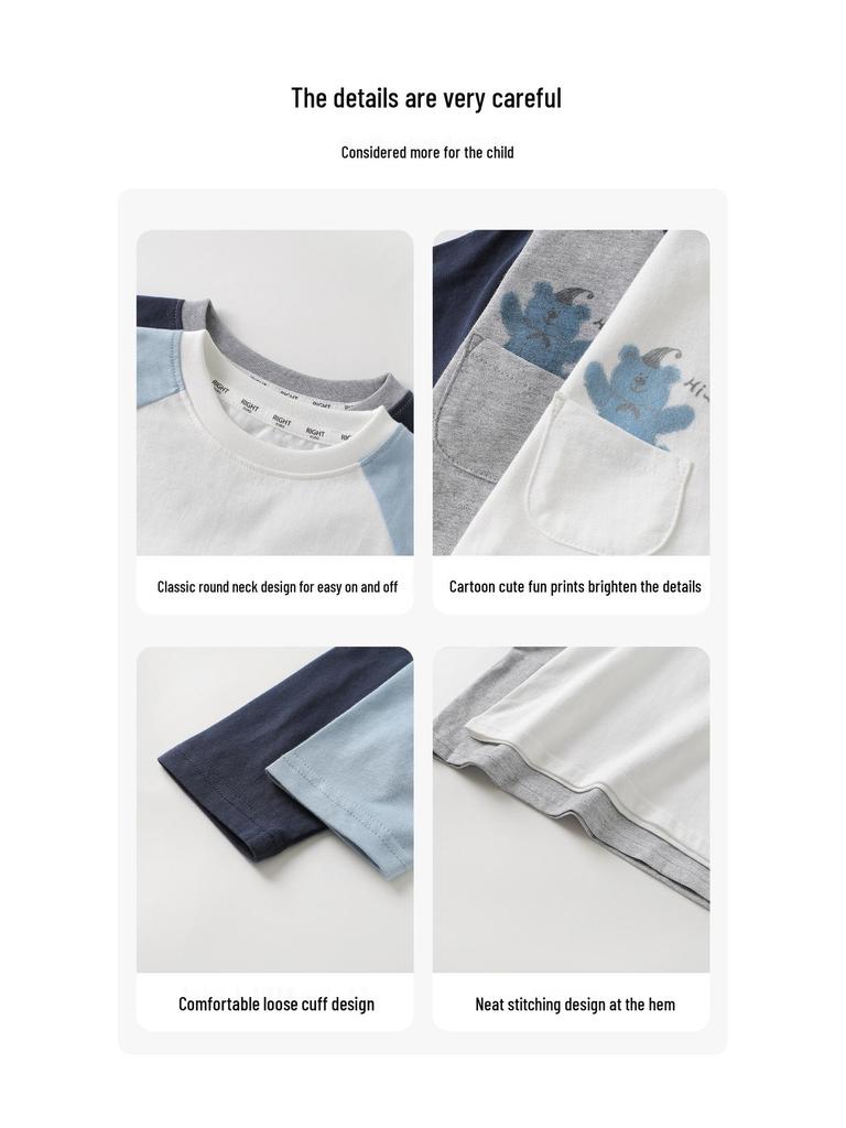 European Boys' Pure Cotton Long-Sleeve T-shirt, New Spring 2026 Toddler & Baby Base Layer