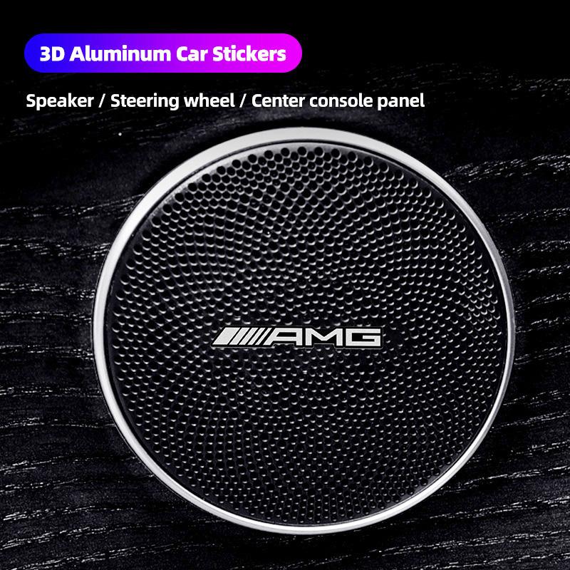5Pcs Aluminum Car Badge Audio Speaker Decal Stickers For Mercedes Benz AMG GLE GLS CLA CLE GLC CLS GLA W223 W213 W206 W464 W247