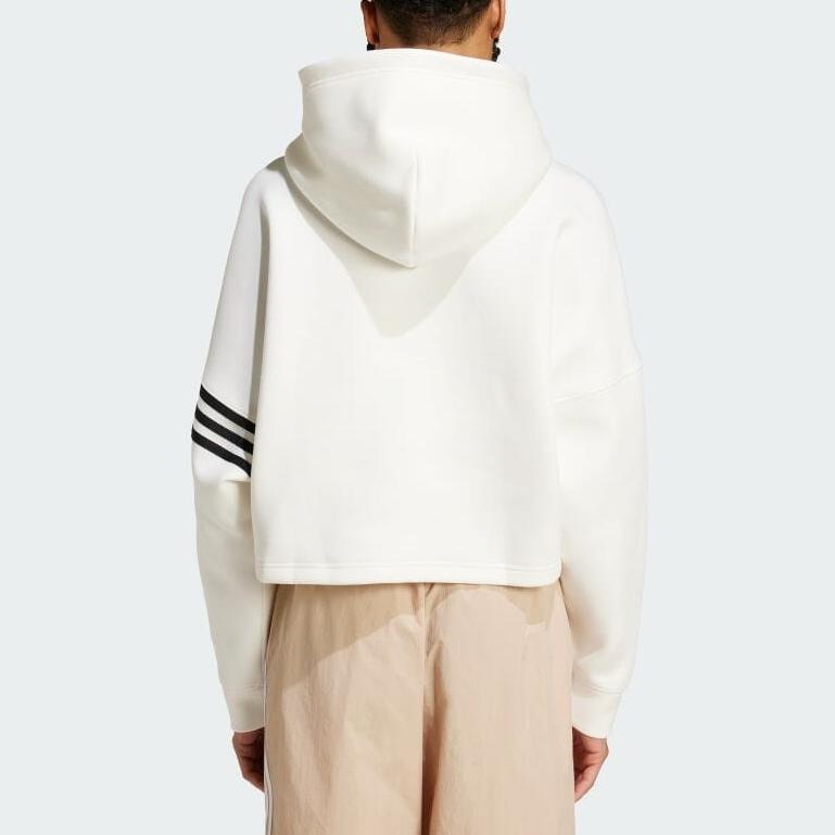 Adidas Originals Neuclassics Half High Neck Pullover Comfortable Drop Shoulder Long Sleeve Cropped Sweatshirt Women Sweatshirt Cloud-White IX9867