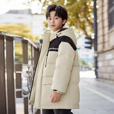 Winter Kinder Daunenjacke für Jungen und Mädchen mit Kapuze, Weiße Entendaunen, Dicke warme Jacke