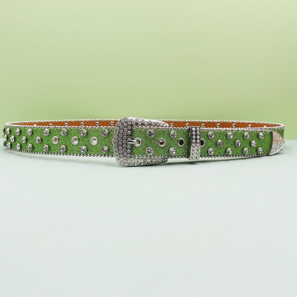 Unisex Punk Rhinestone Sequin Fashion Belt