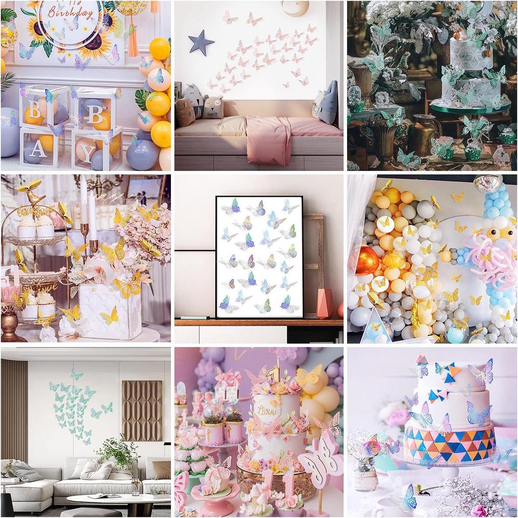 3D Butterfly Party Decorations: Spring Theme Stickers for Kids' Birthdays & Weddings