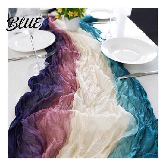 Romantic Table Decoration Holiday Birthday Farmhouse Soft Runner Bohemian 6Ft Cheesecloth for Wedding Bridal Shower
